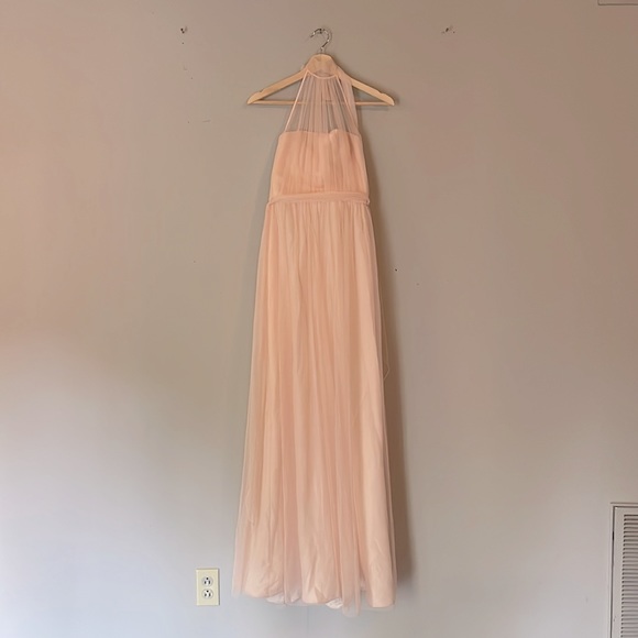 Amsale Tulle Chiffon Isobel dress in Bellini, size 0, Worn Once - Picture 9 of 12